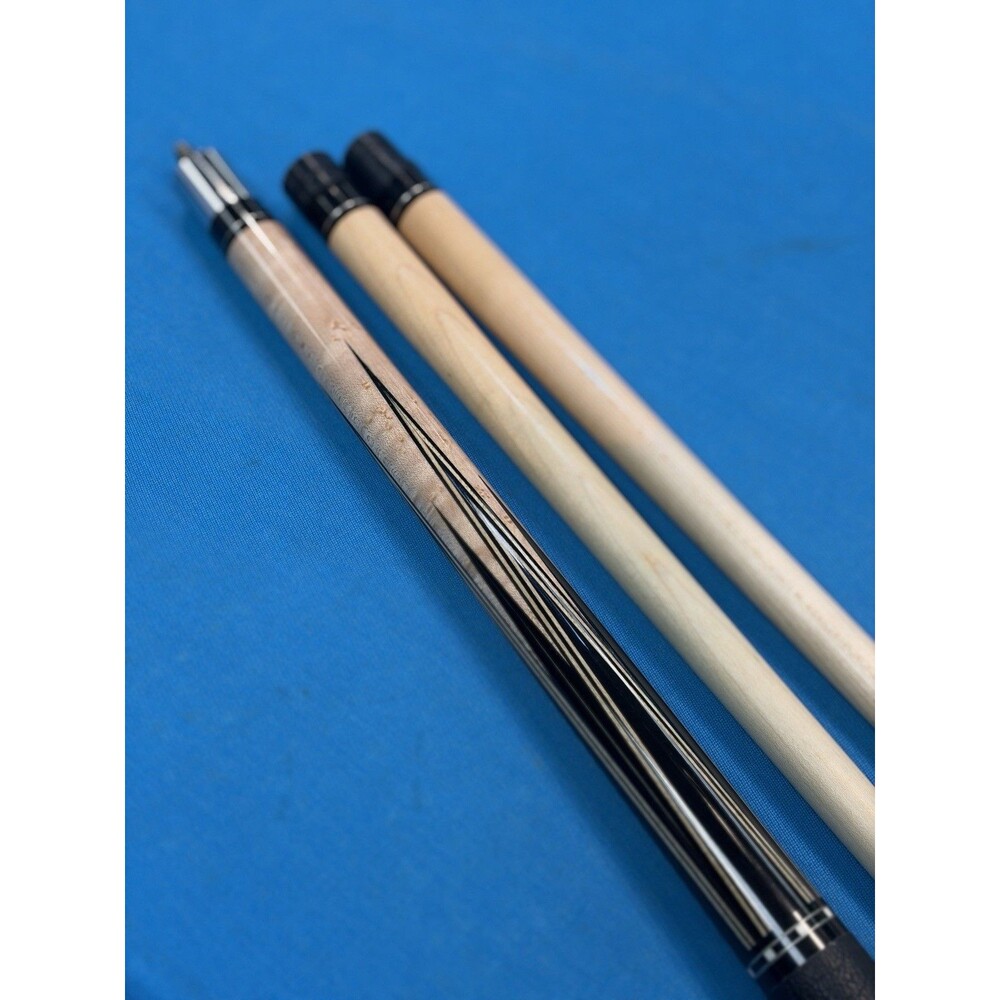 John Bender Custom Pool Cue #112 8 Point Ebony 2 Shafts Signed w/ Invoice